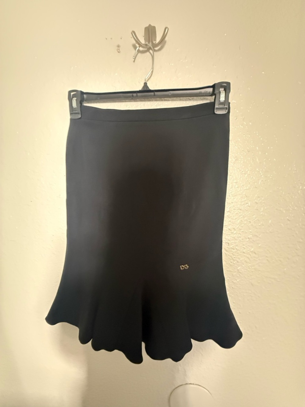 D&G Black Straight Skirt with Branded Waist Label